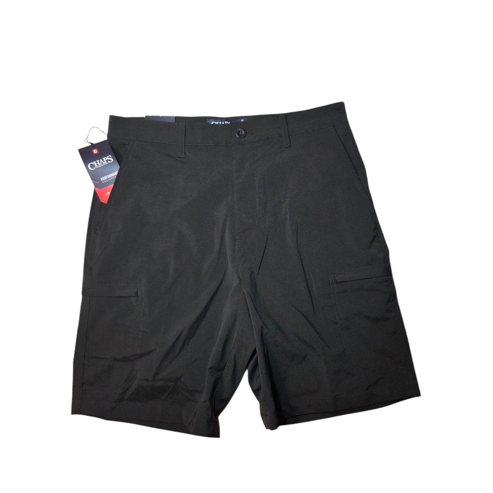 Chaps Performance Black Stretch Golf Shorts 32x9 NWT Easy Dry Media Pocket
